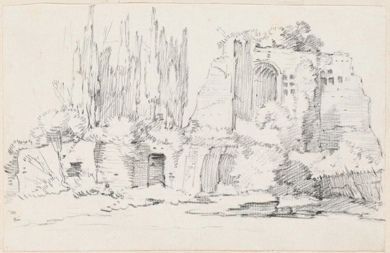 Rovine romane con un banco di cipressi - National Gallery of Art